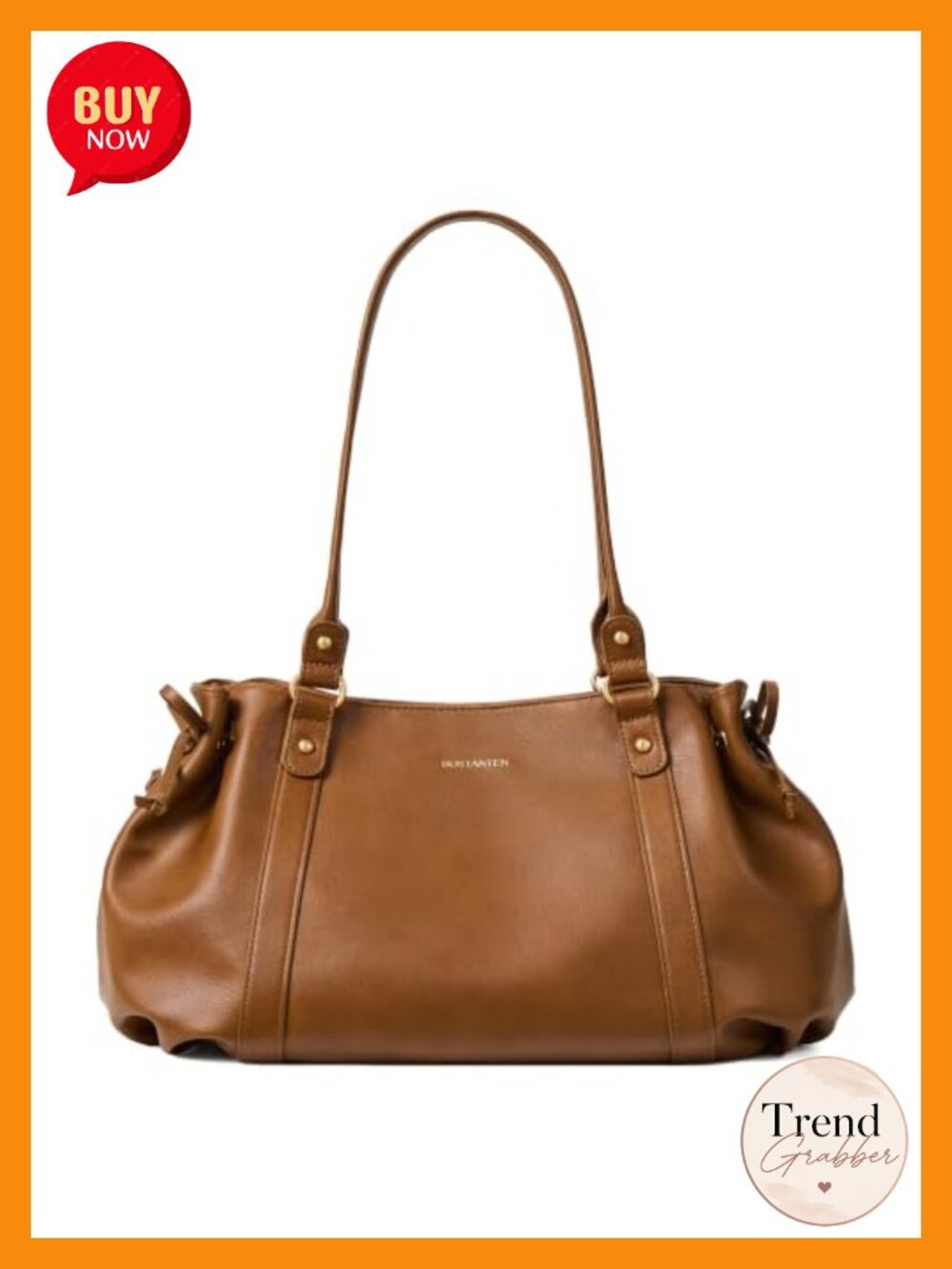 Large Vegan Leather Hobo Shoulder Bag Slouchy Drawstring Tote for Work